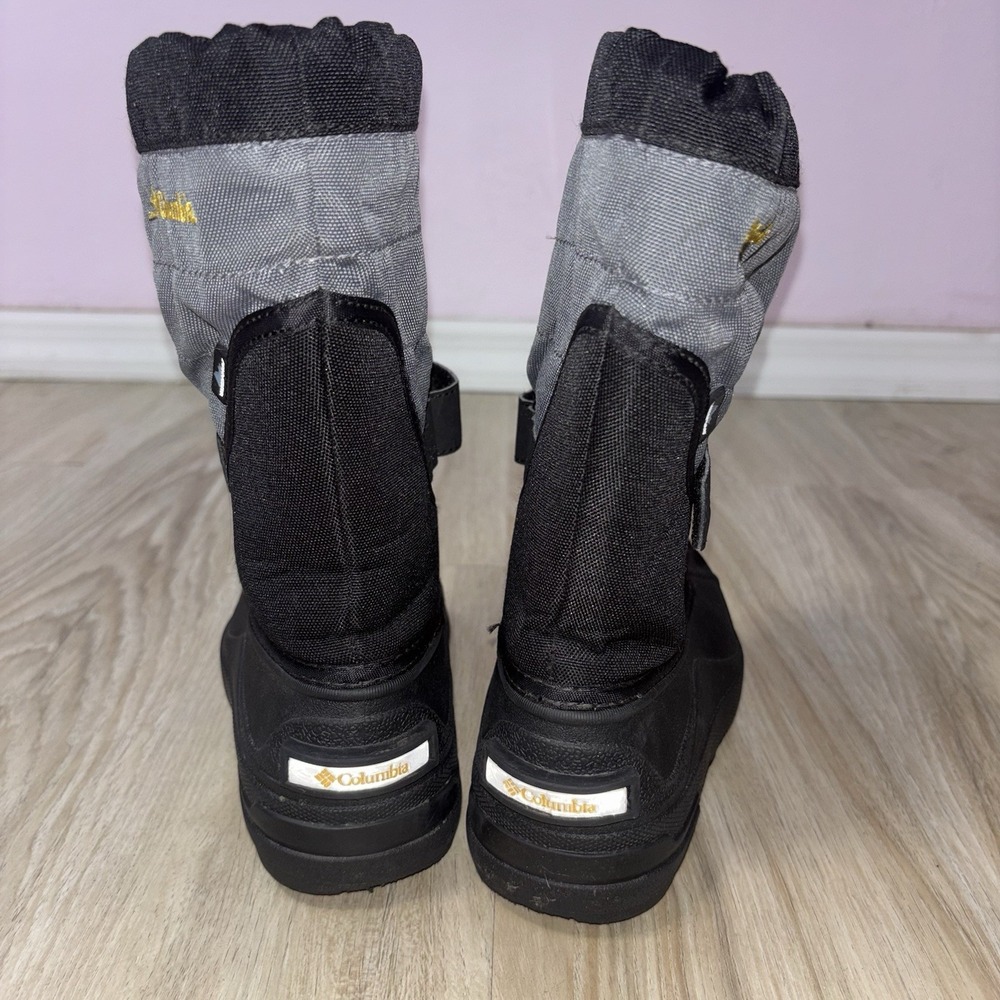 Columbia Waterproof Insulated Snow Boots Kids Size 1 Black Gray - Picture 6 of 7